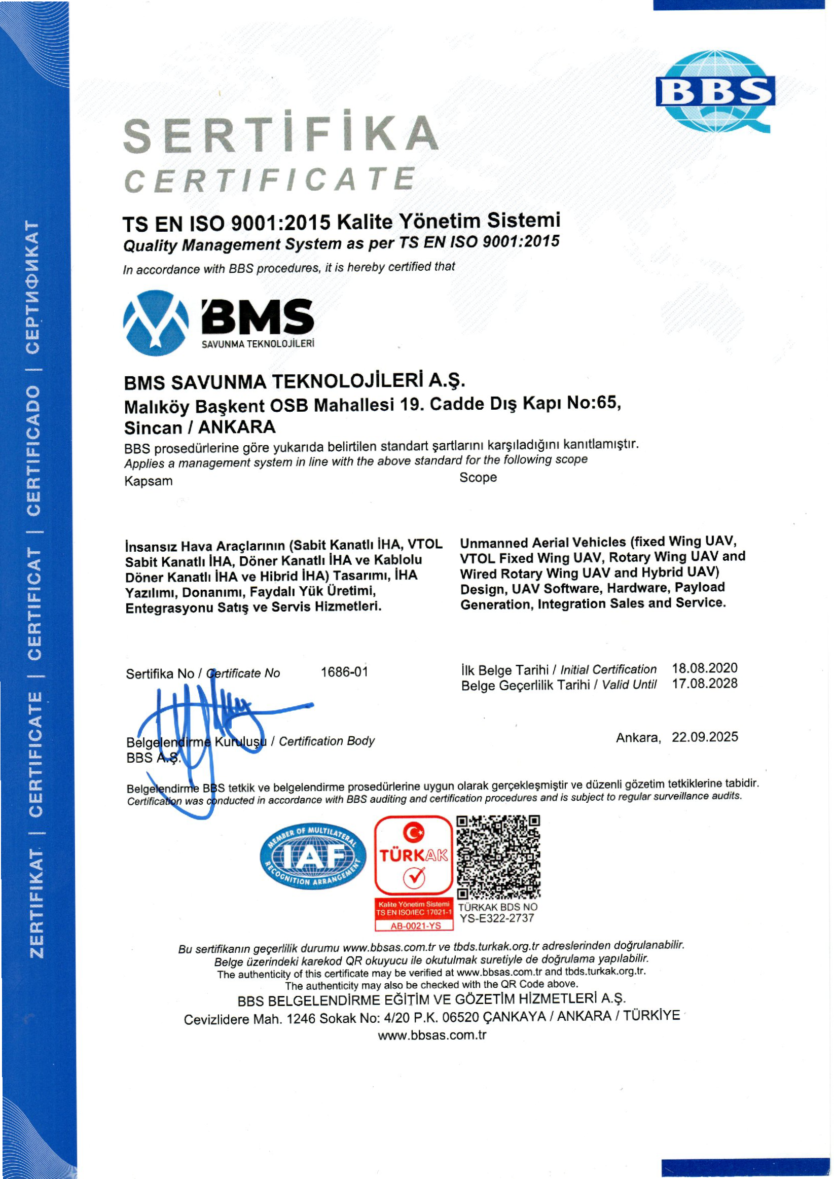 ISO 9001 Belgesi