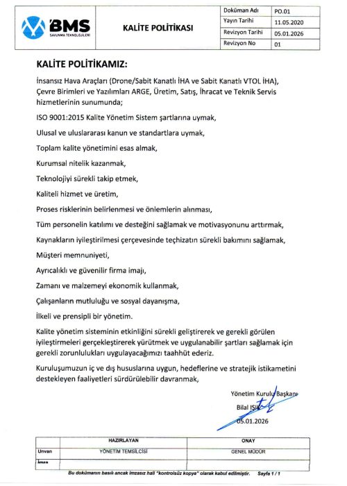 BMS SAVUNMA KALİTE POLİTİKASI - 05.01.2026_page-0001